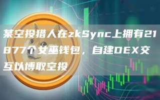 某空投猎人在zkSync上拥有21877个女巫钱包